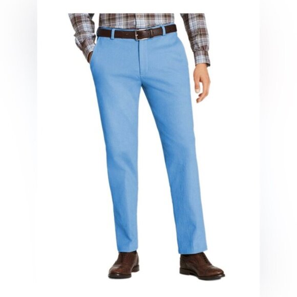 Brooks Brothers cotton twill sky blue chino trouser pants Sz 36 - Picture 2 of 13